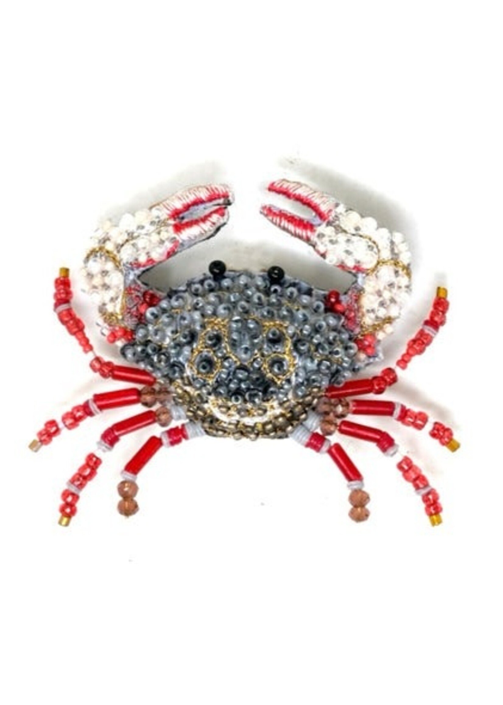 Trovelore Red Clawed Crab Brooch Pin Handmade PREORDER
