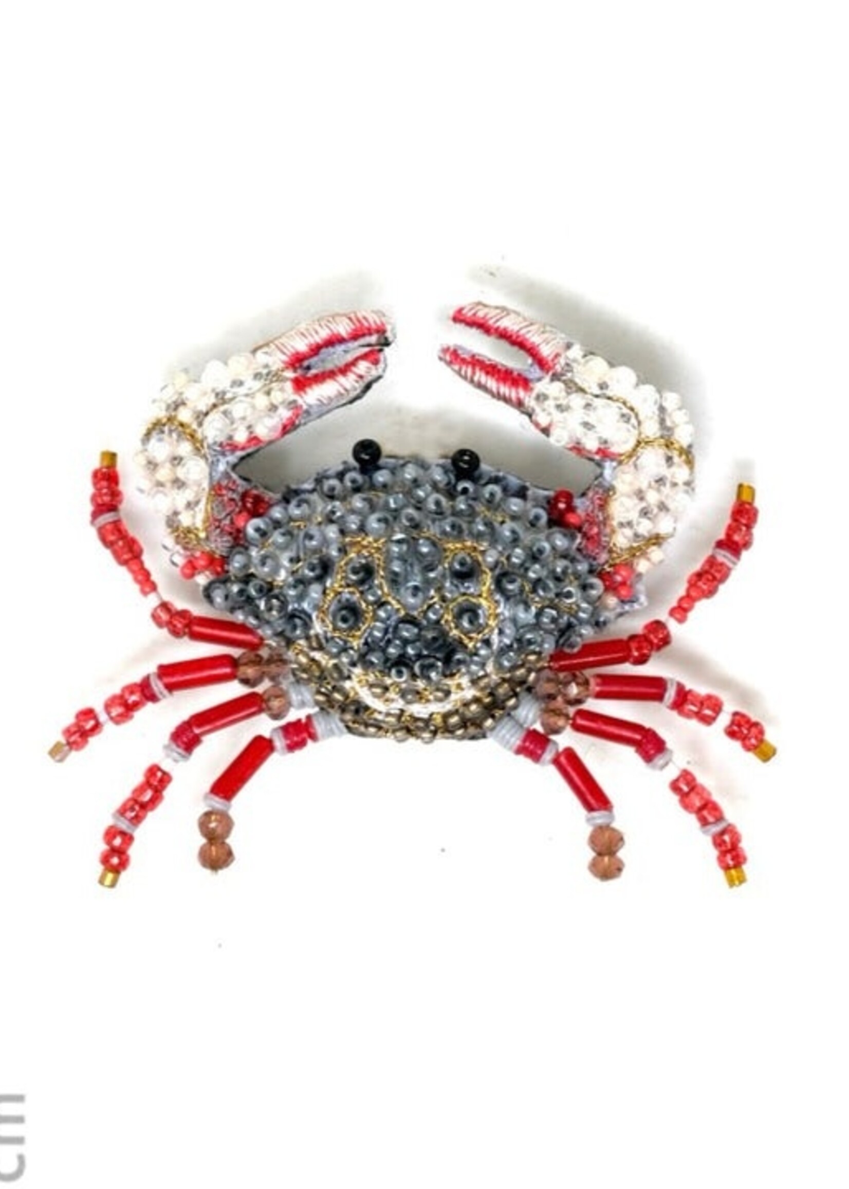 Trovelore Red Clawed Crab Brooch Pin Handmade PREORDER