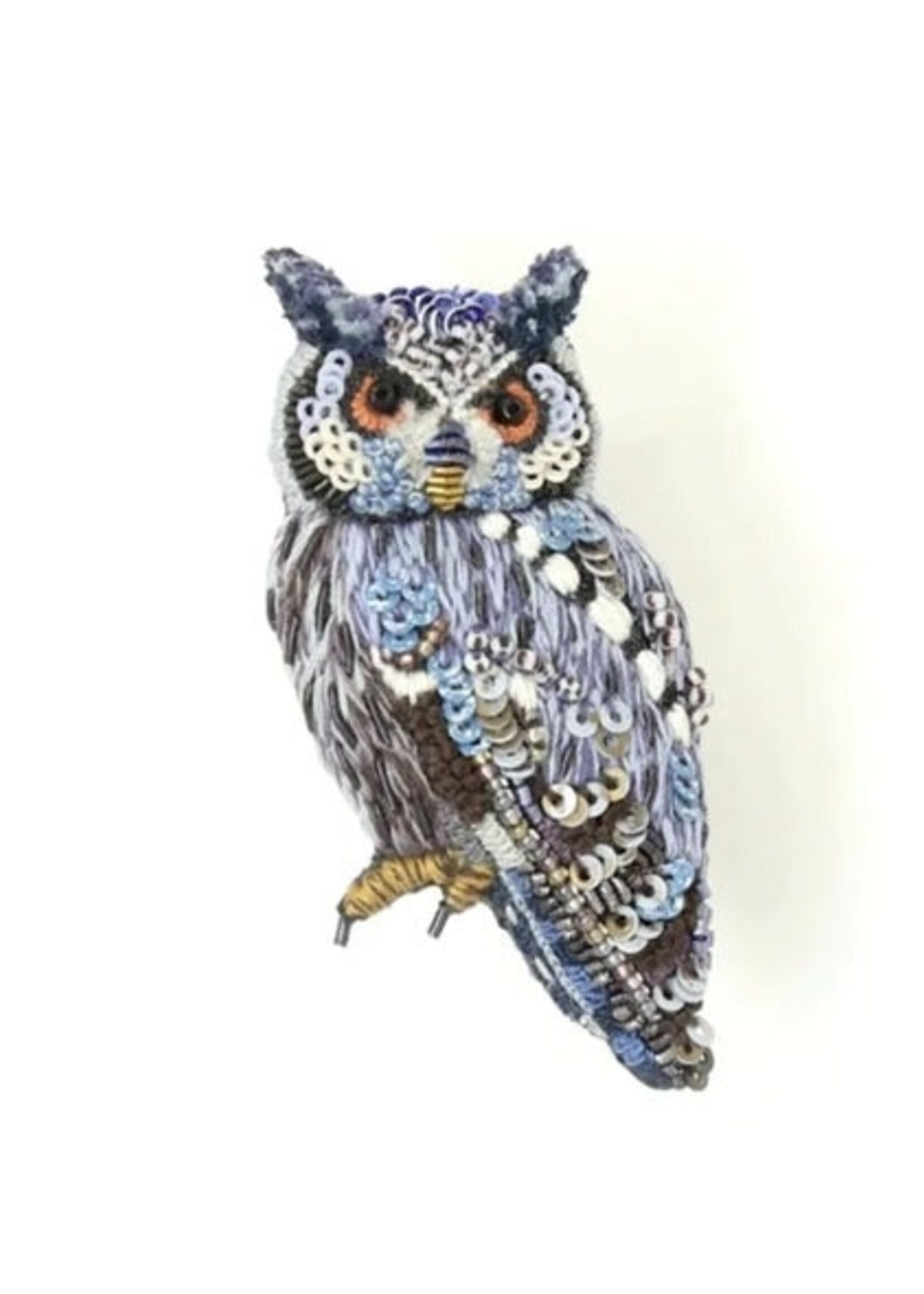 Trovelore Southern White Faced Owl Brooch Pin Handmade PREORDER