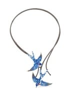 Trovelore Swallow Duet Necklace Handmade Beaded PREORDER