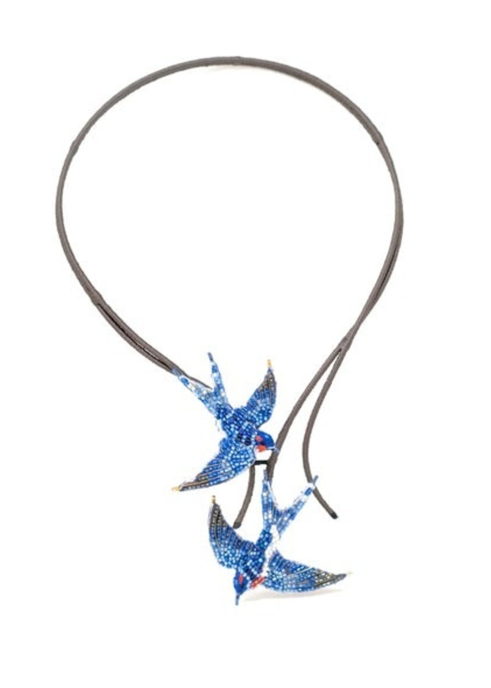 Trovelore Swallow Duet Necklace Handmade Beaded PREORDER