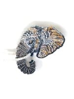 Trovelore Tusker Elephant Brooch Pin Handmade PREORDER