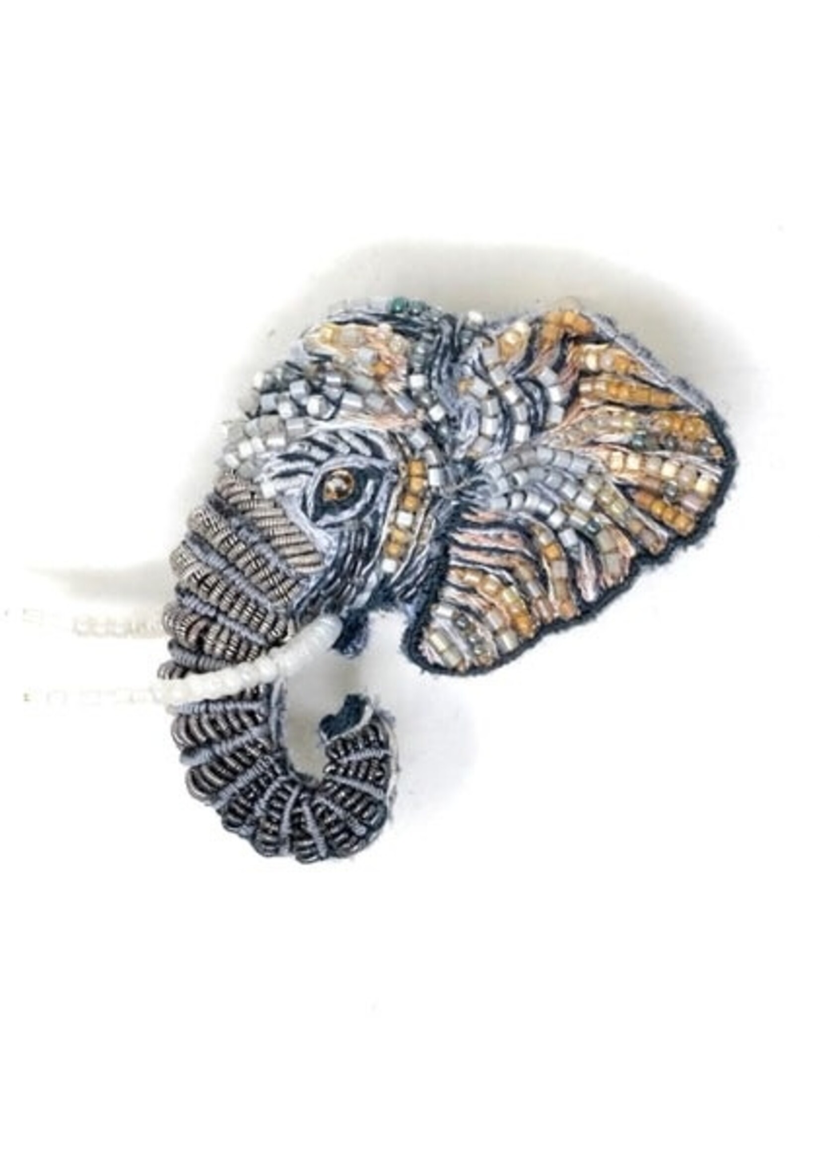Trovelore Tusker Elephant Brooch Pin Handmade