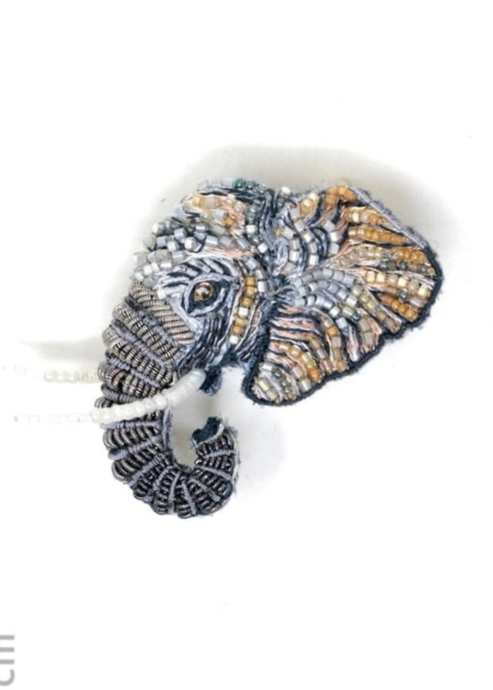 Trovelore Tusker Elephant Brooch Pin Handmade