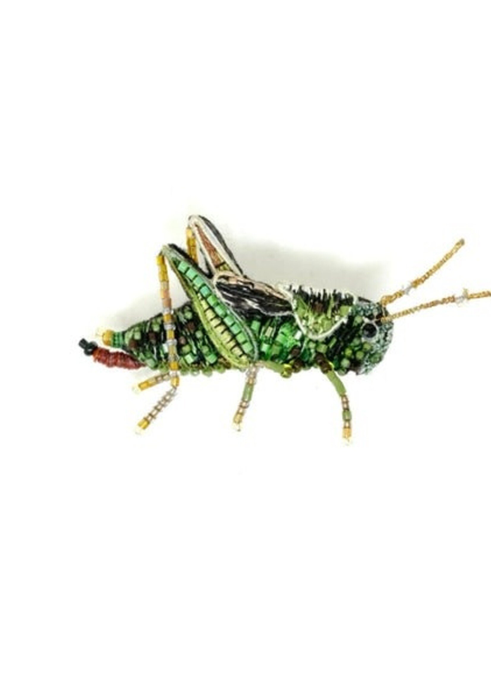 Trovelore Two Stripped Grasshopper Brooch Pin Handmade PREORDER