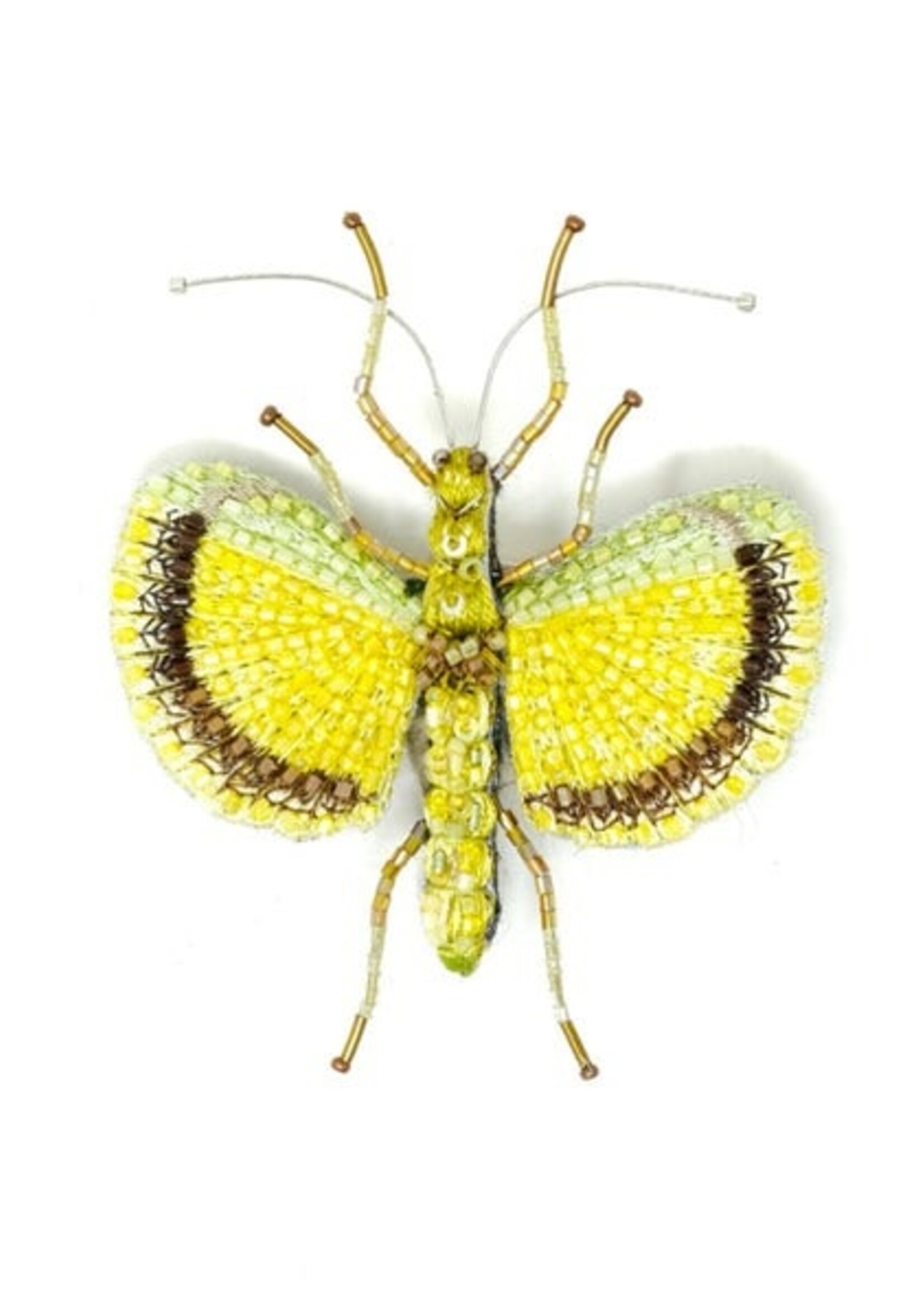 Trovelore Yellow Umbrella Insect Brooch Pin Handmade PREORDER
