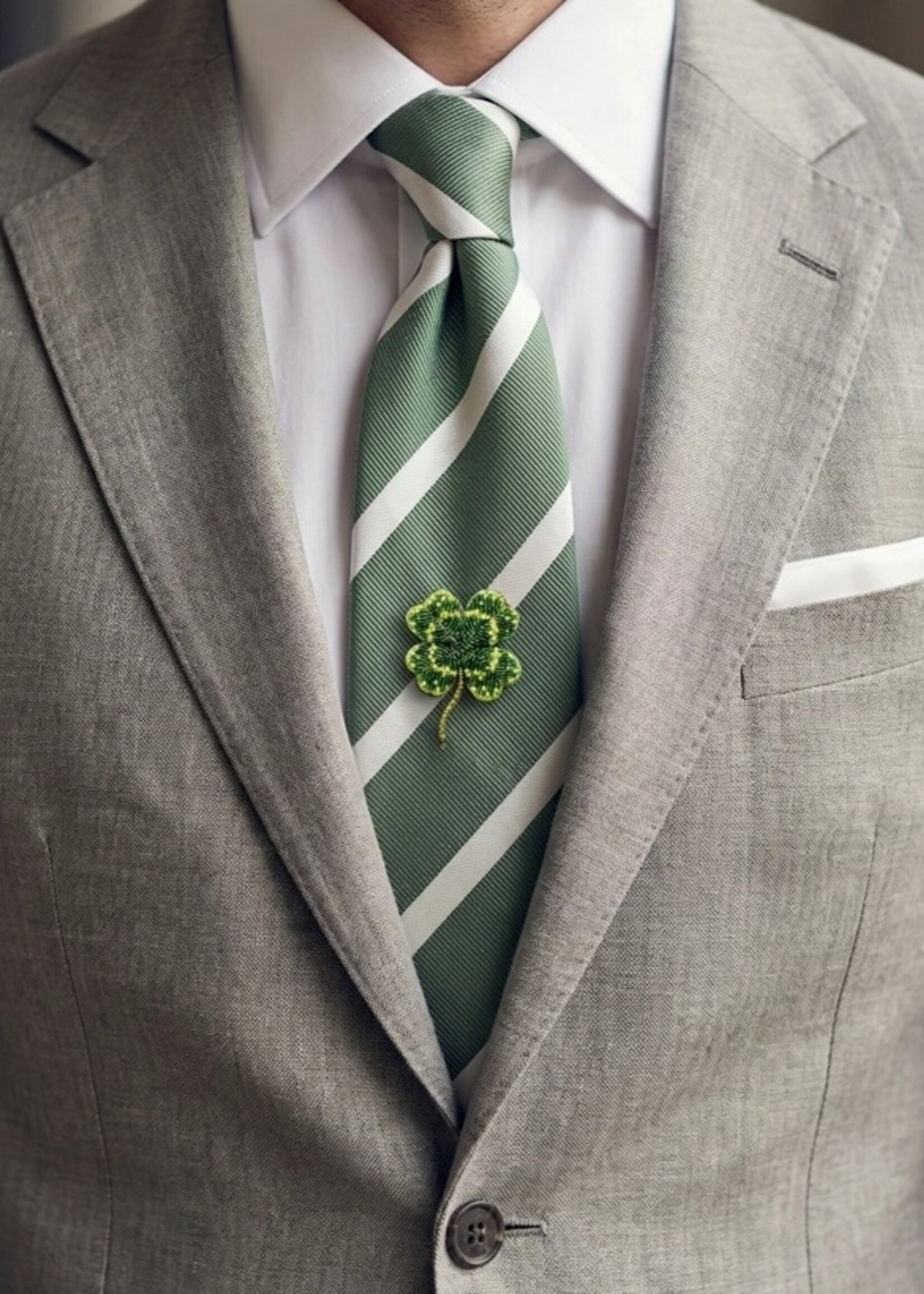 Trovelore Vintage Clover Brooch Pin Handmade PREORDER