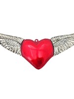 Tin Heart Wings Red Lg