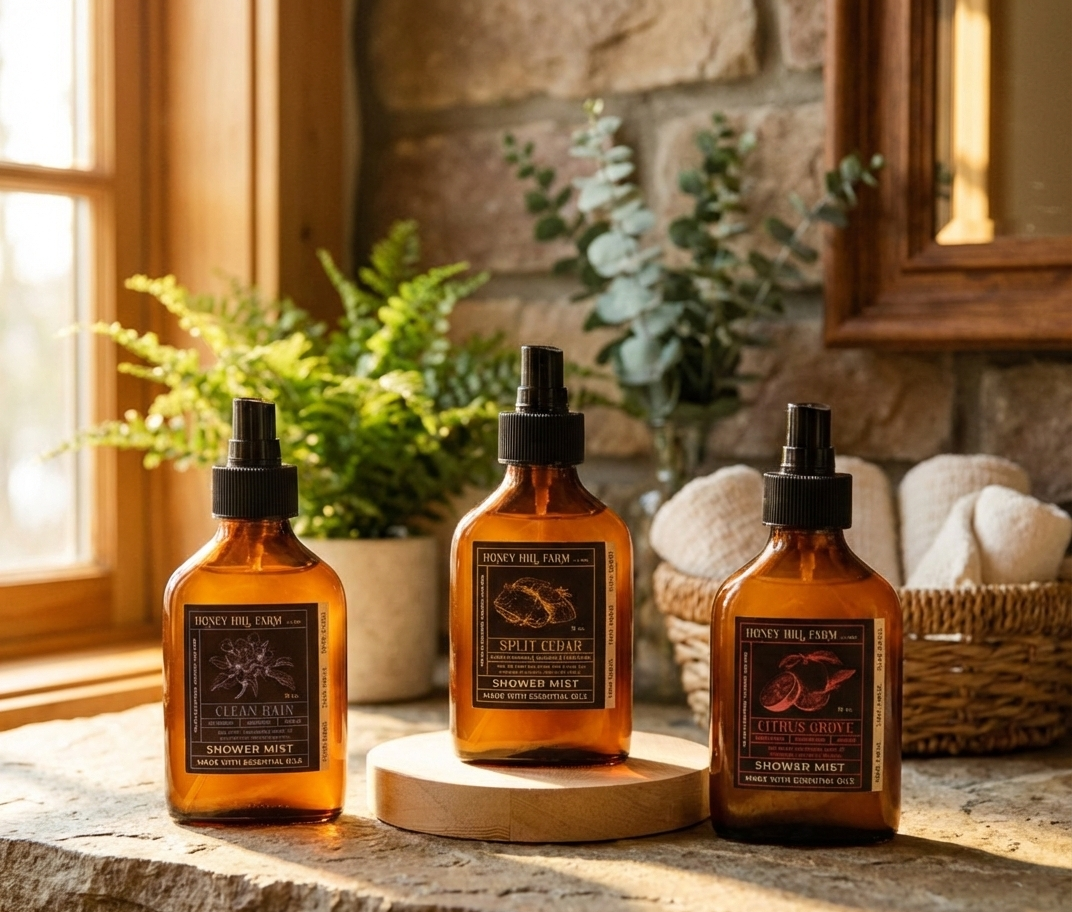 honey Hill farm shower mist collection