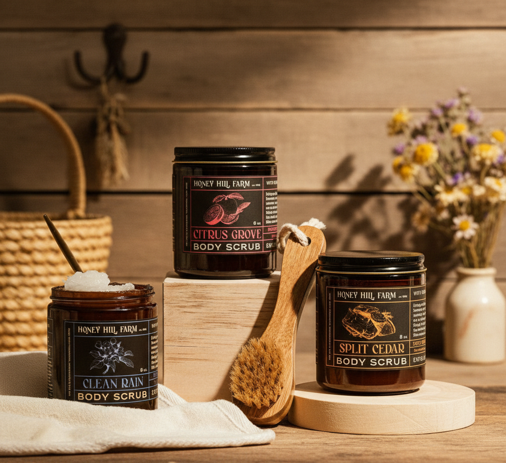 honey Hill farm body scrub  collection