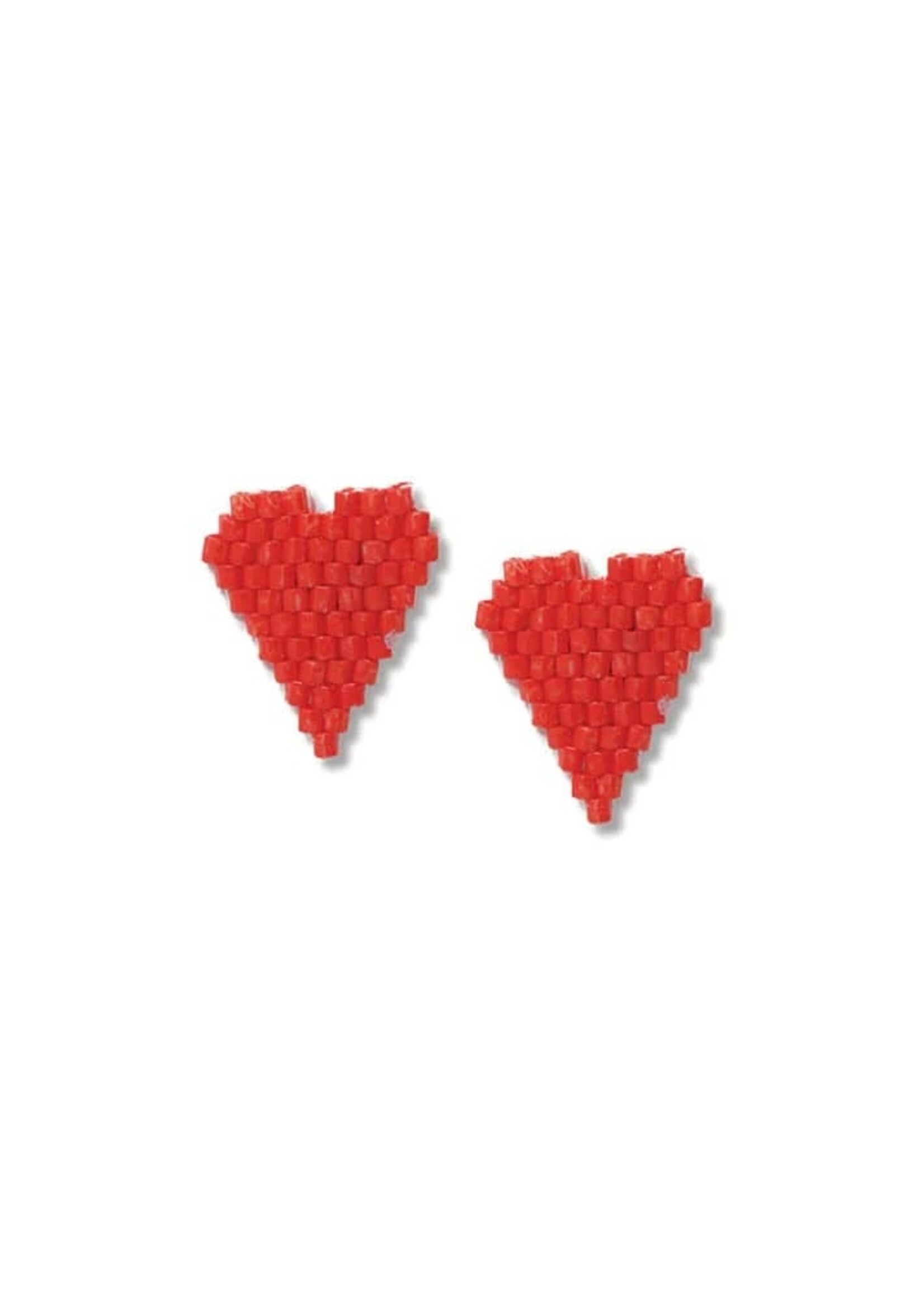 Esme Beaded Heart Stud Earrings