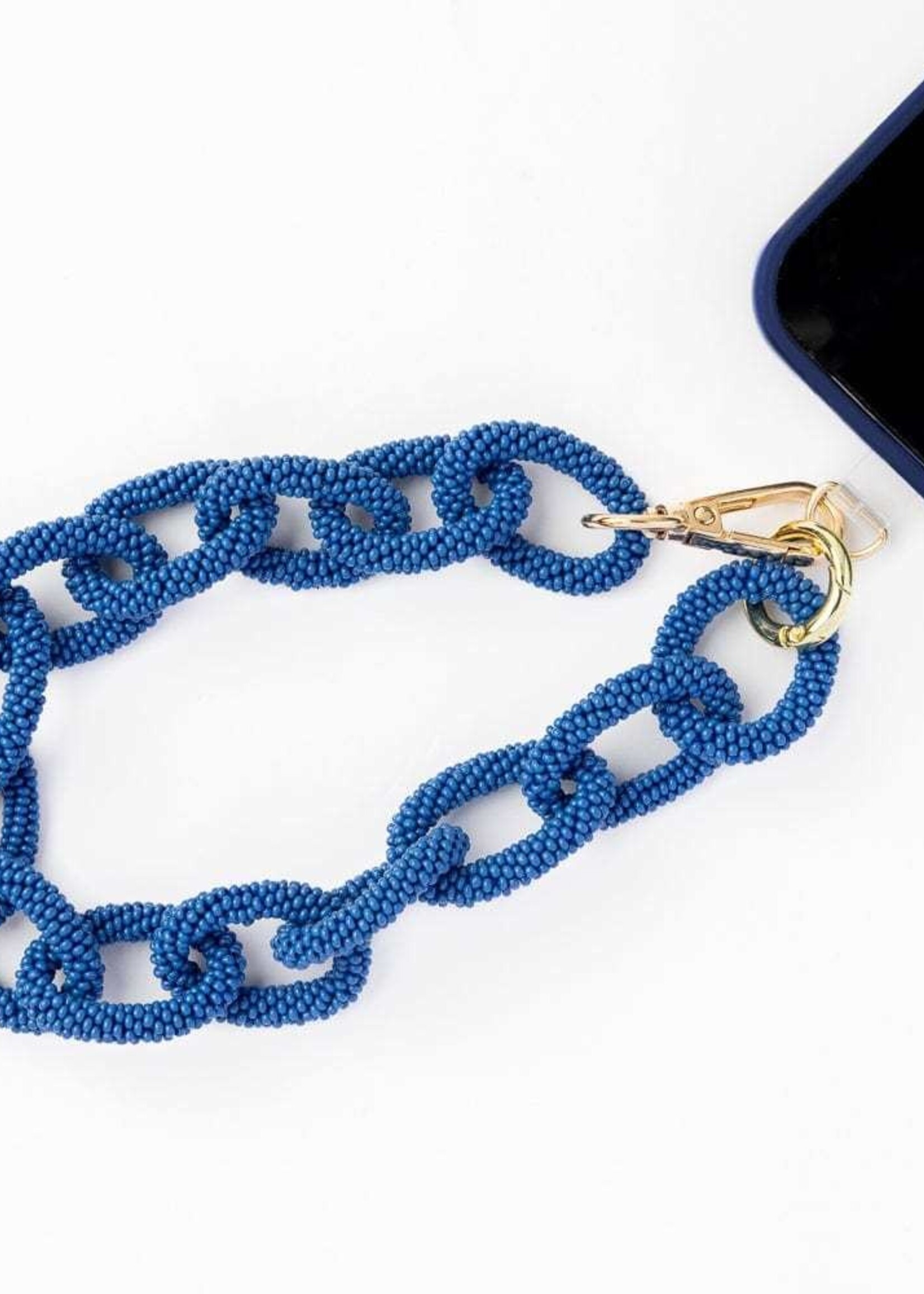 Ink + Alloy Beaded Chain Link Strap Lapis Blue