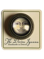 The Divine Iguana Victorian Man in the Moon Brooch