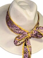 Pink Leopard Ric Rac Silk Twilly Scarf