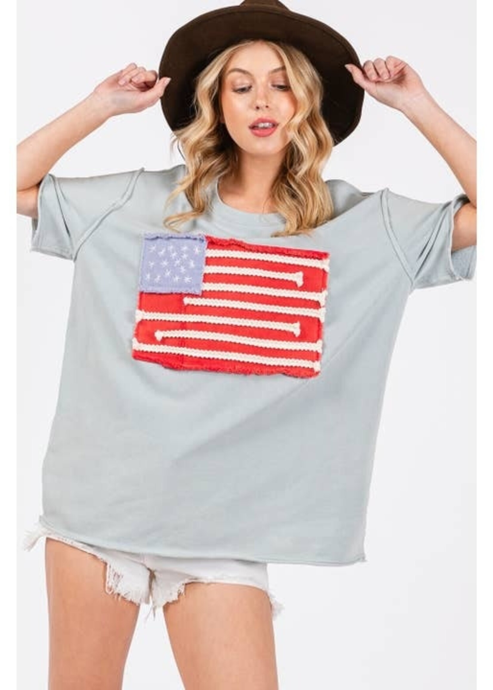 Flag Patch T-Shirt Mineral Wash