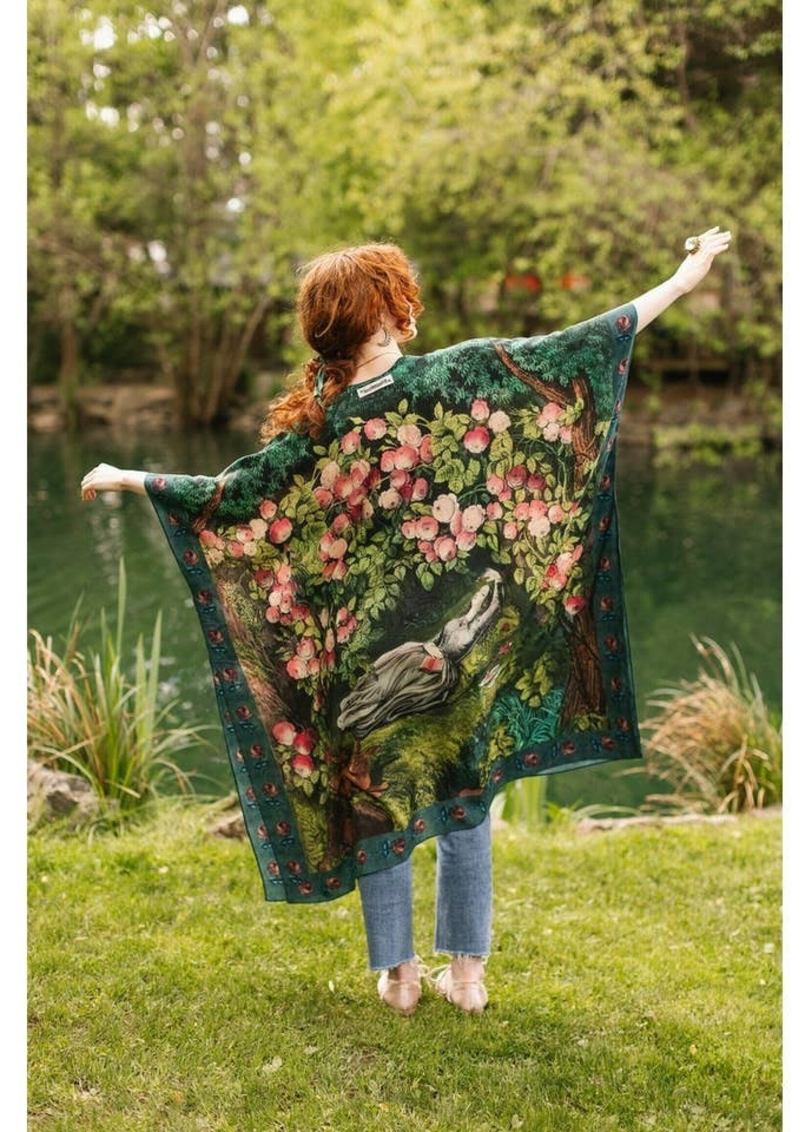 Market of Stars Daydreamer Goddess Duster Kimono Roses & Rabbits