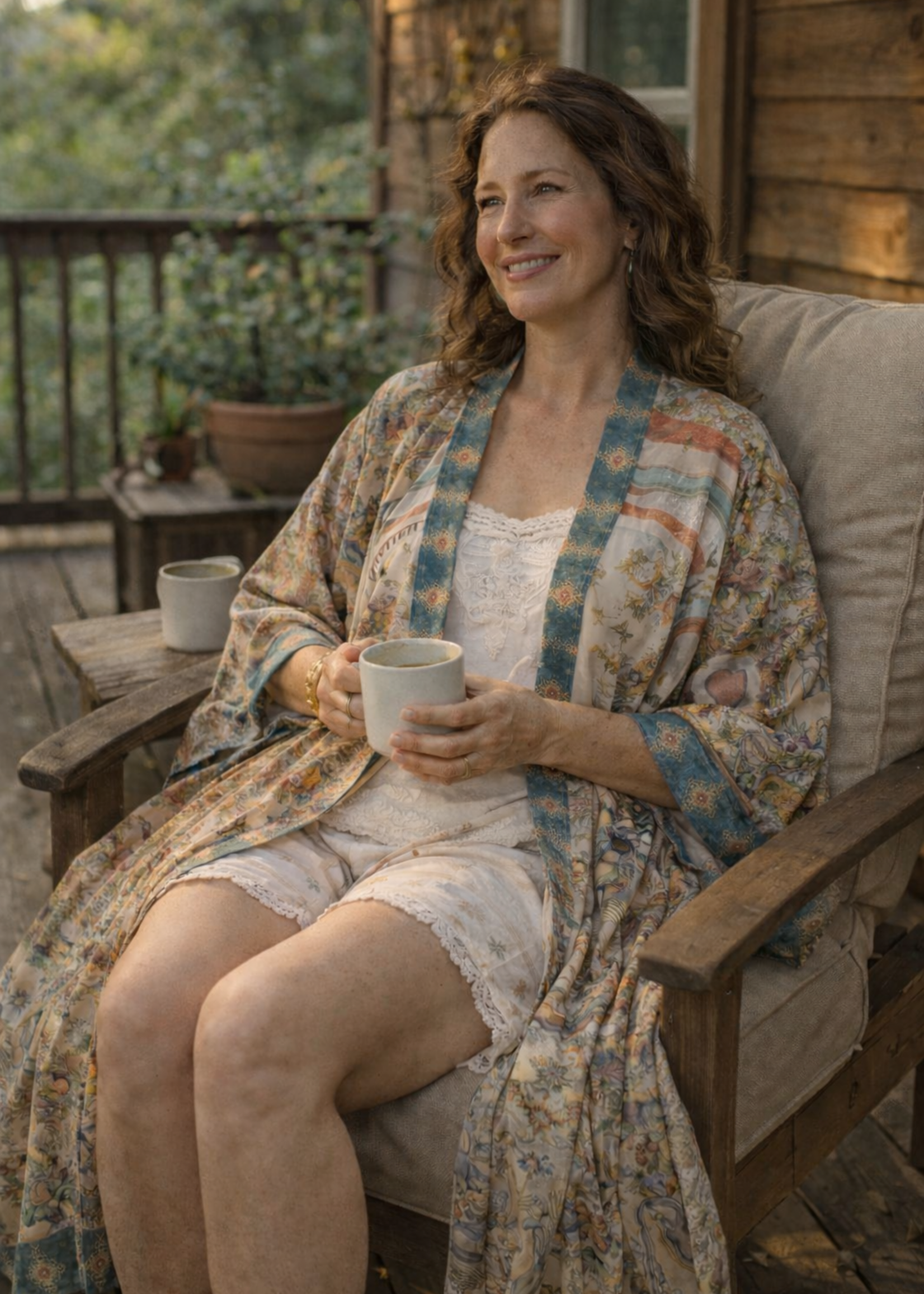 Market of Stars Love Revolution Opera Duster Kimono Robe w/ Horse and Florals