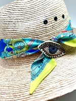 Blue Evil Eye Beaded Brooch