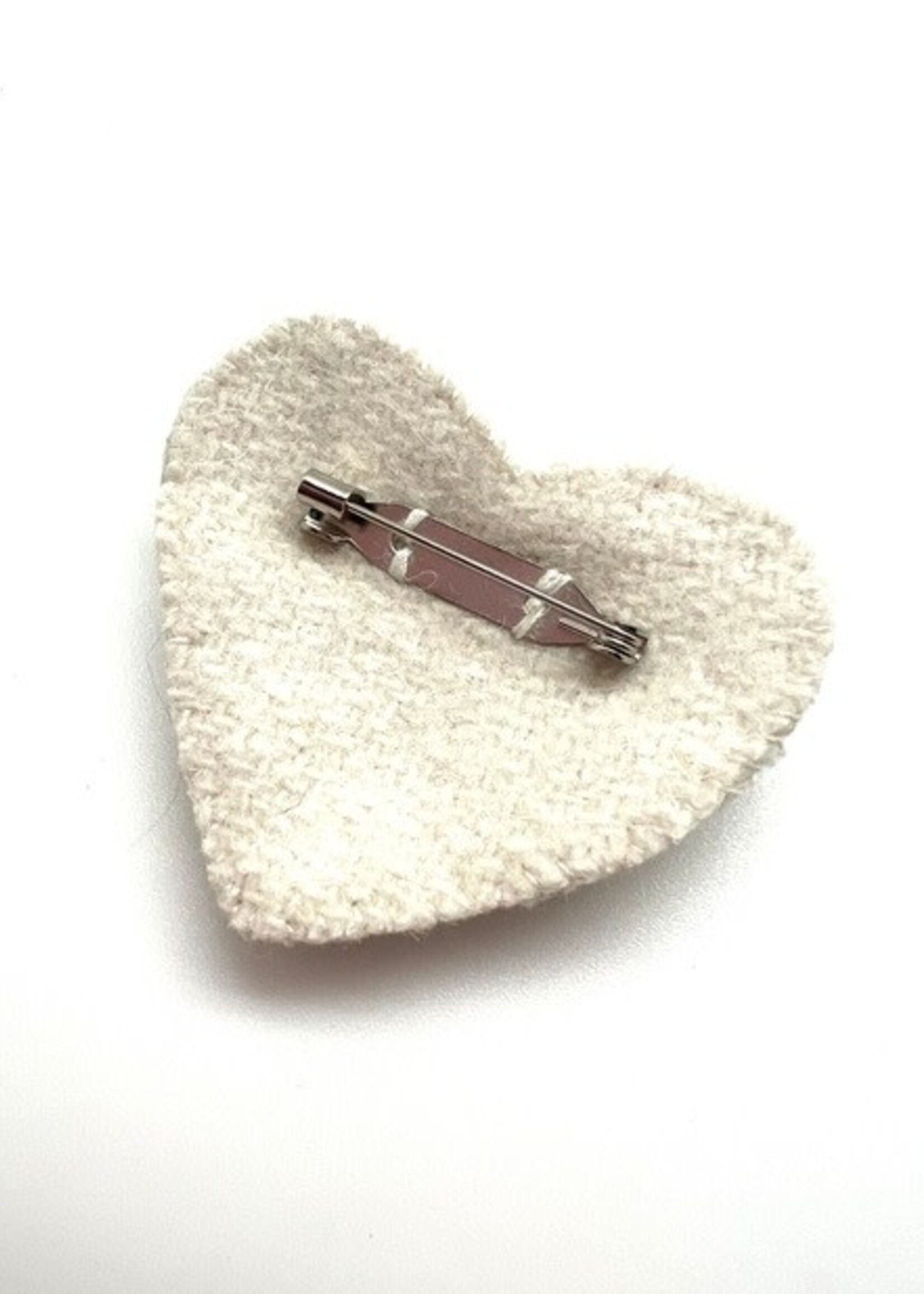 Crystal Heart Beaded Brooch