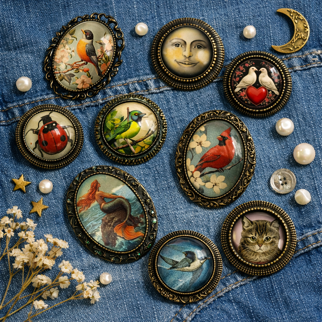 vintage inspired brooch pins