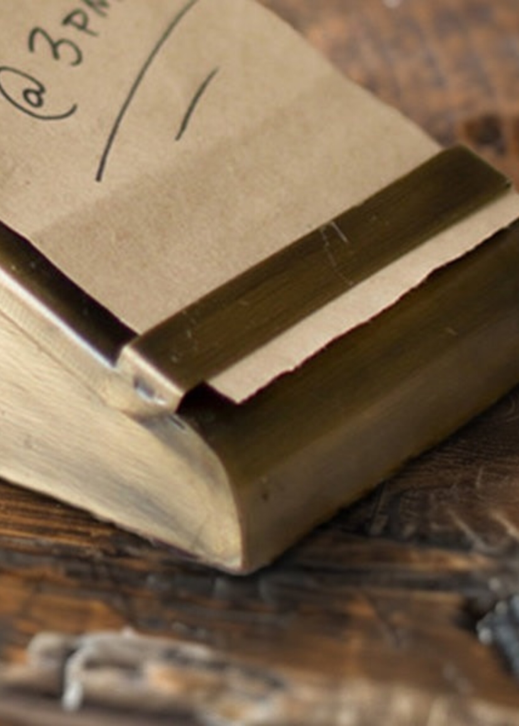 Antique-Style Brass Desk Top Note Roll Holder