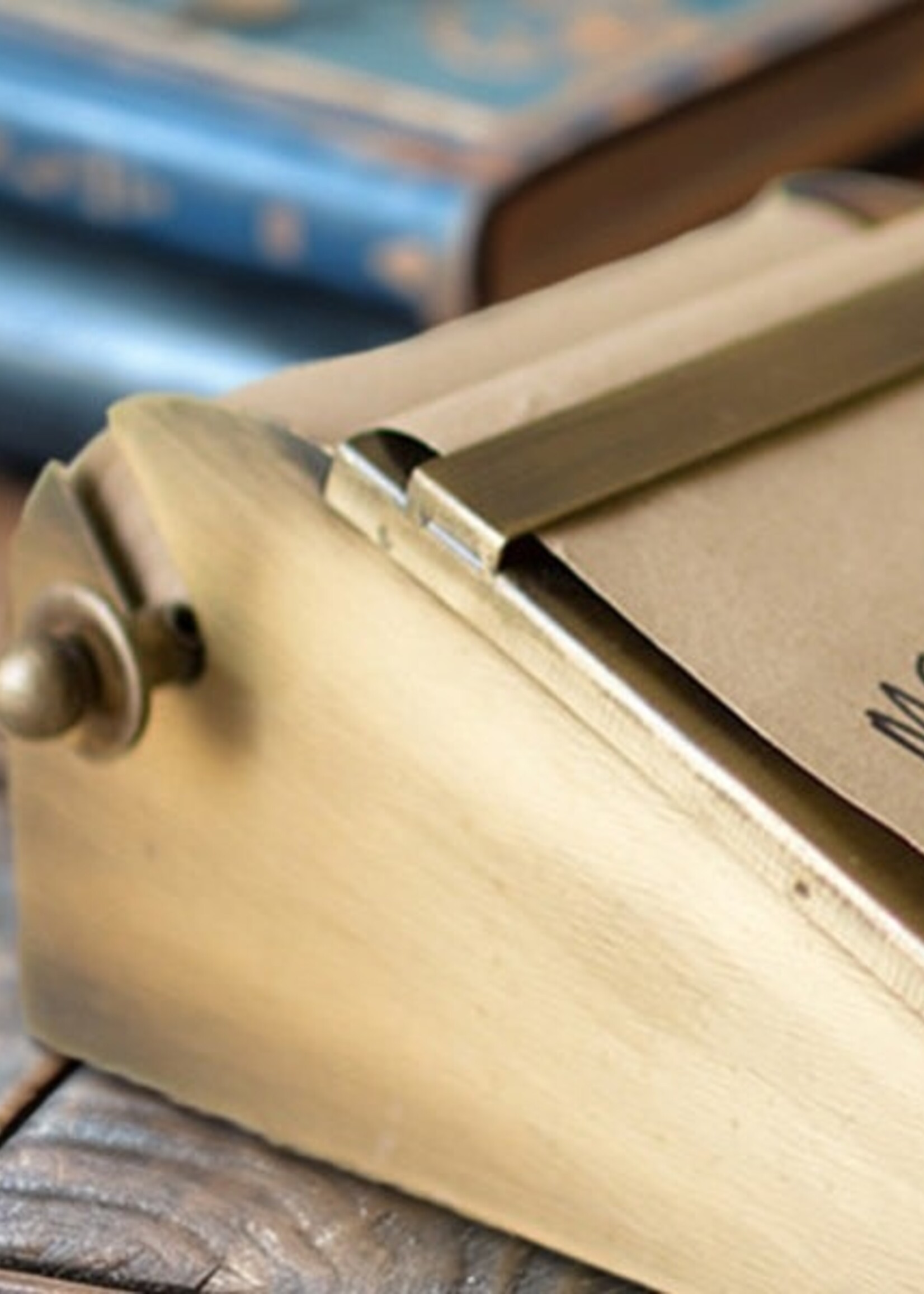 Antique-Style Brass Desk Top Note Roll Holder