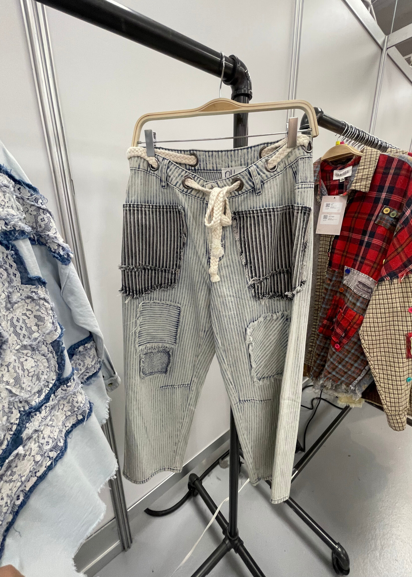 Oli & Hali Multi Stripe Patch Barrel Jean