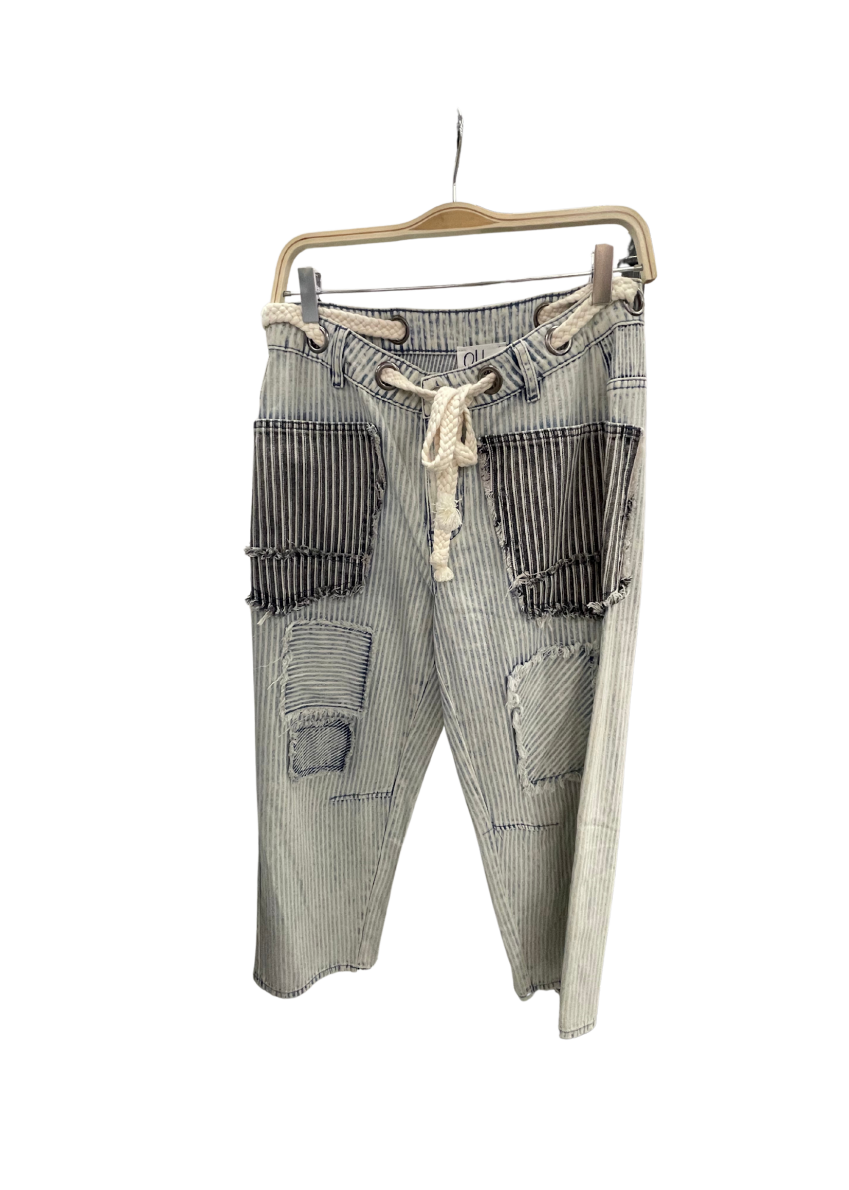 Oli & Hali Multi Stripe Patch Barrel Jean