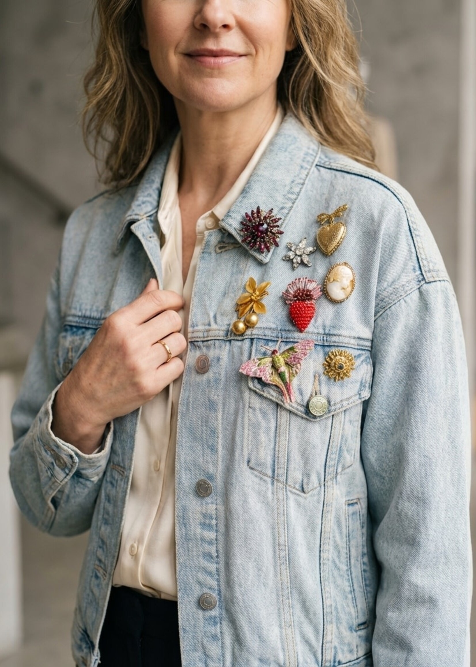 Trovelore Farm Rooster Brooch Pin Handmade