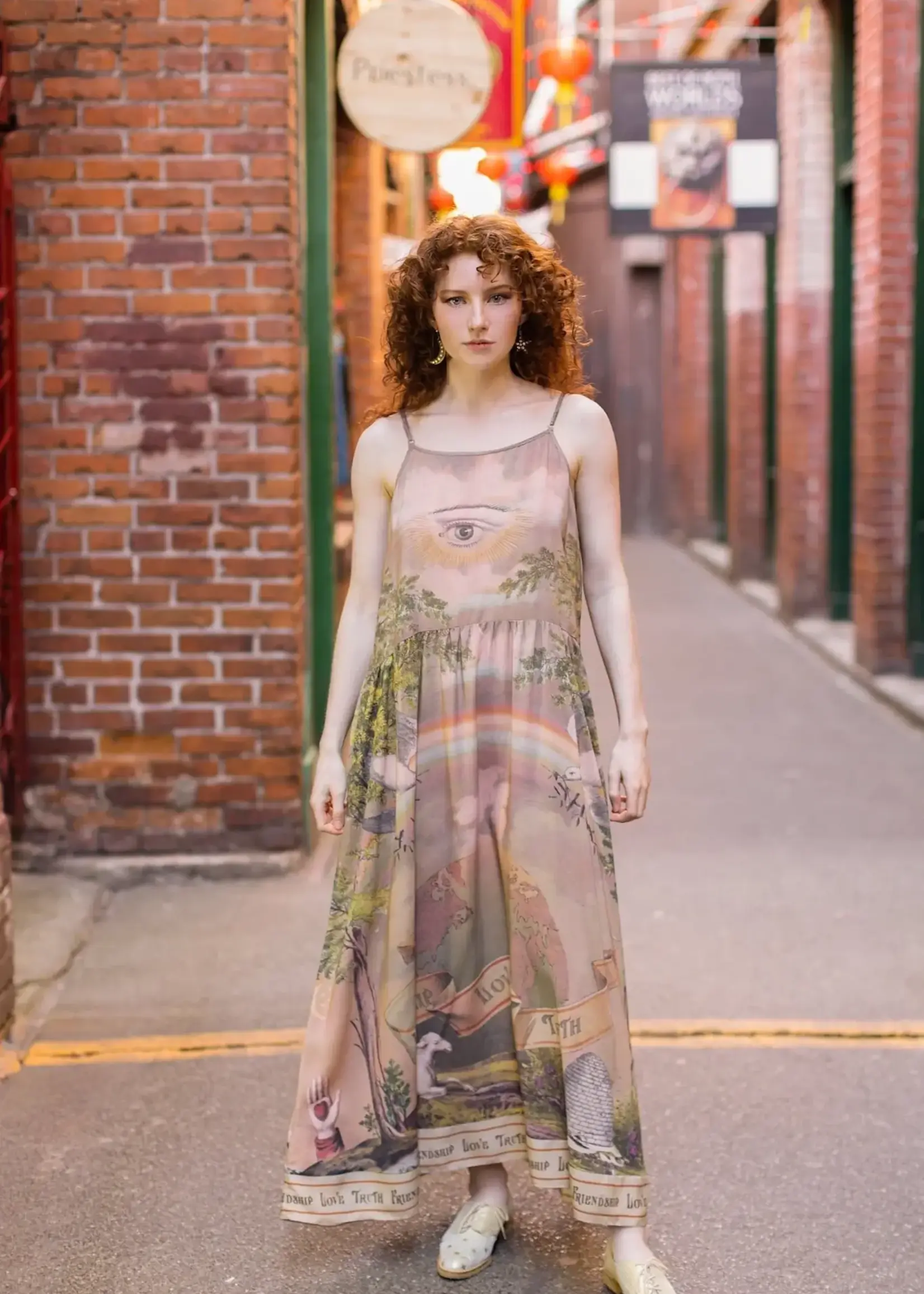 Market of Stars Friendship Love Truth Vintage Wash Slip Dress