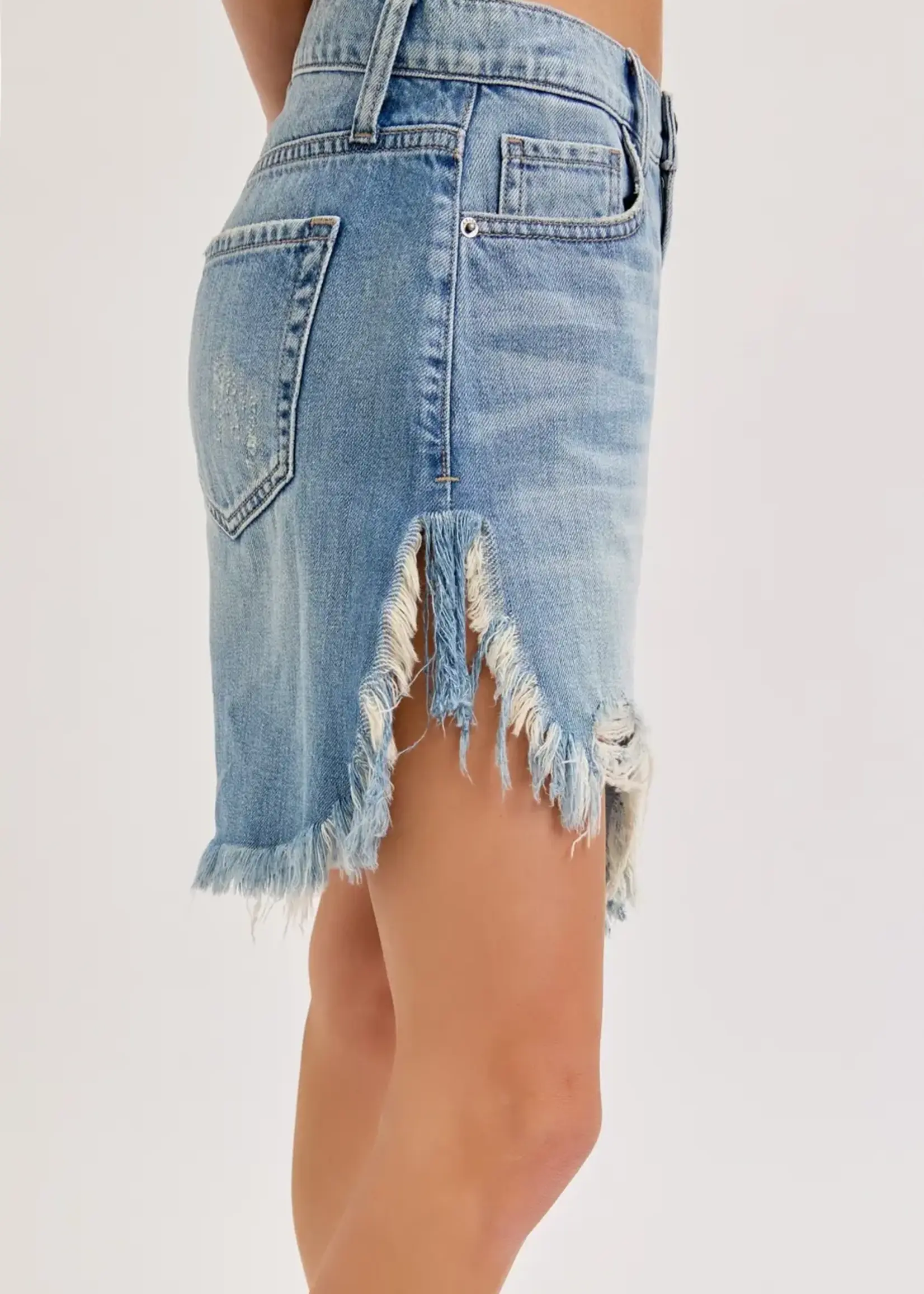 Cello Jeans Mid Waist Cut Off Shorts