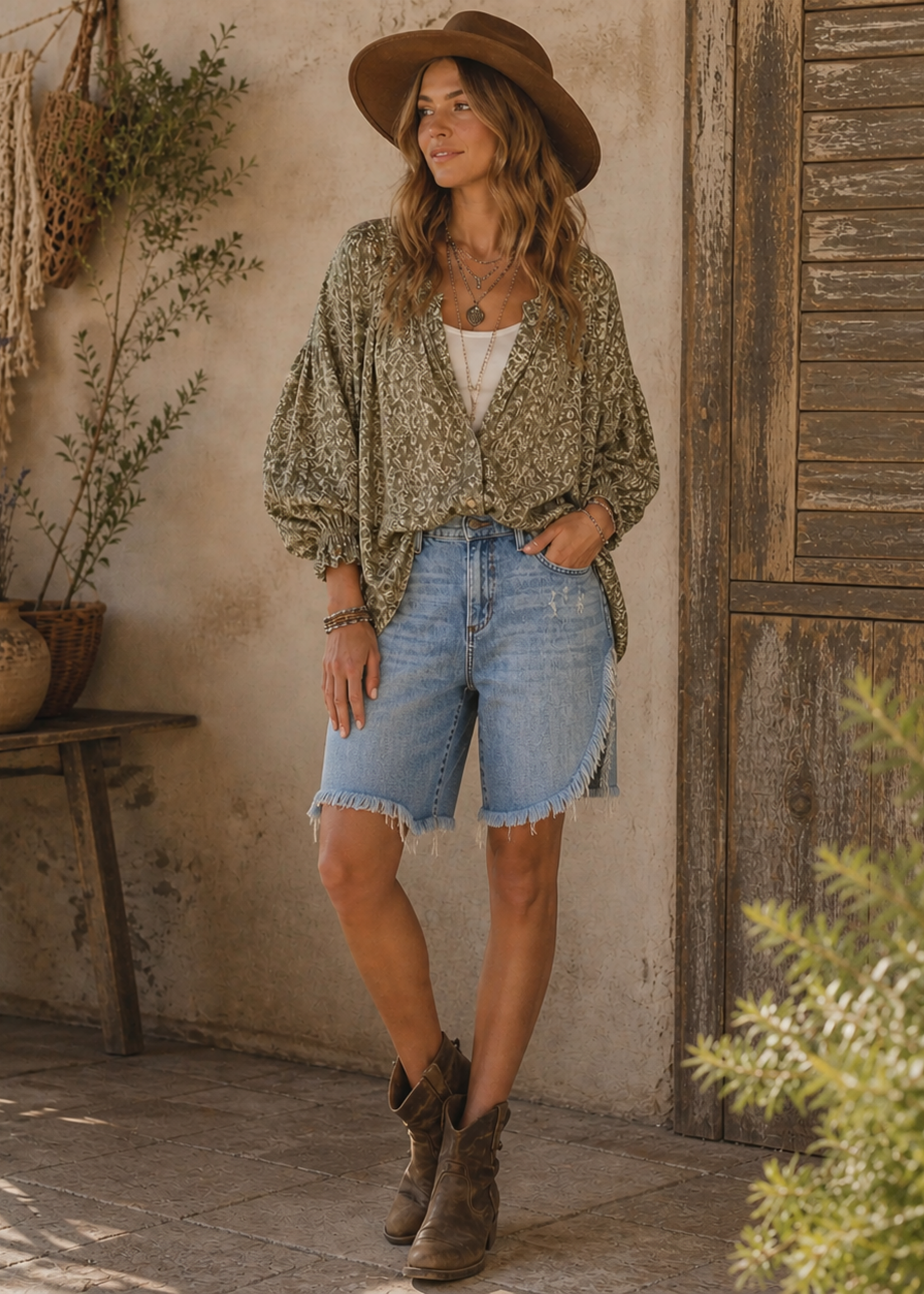 Cello Jeans Mid Waist Cut Off Shorts