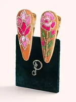 Jeweled Hair Clips - Summer Roses