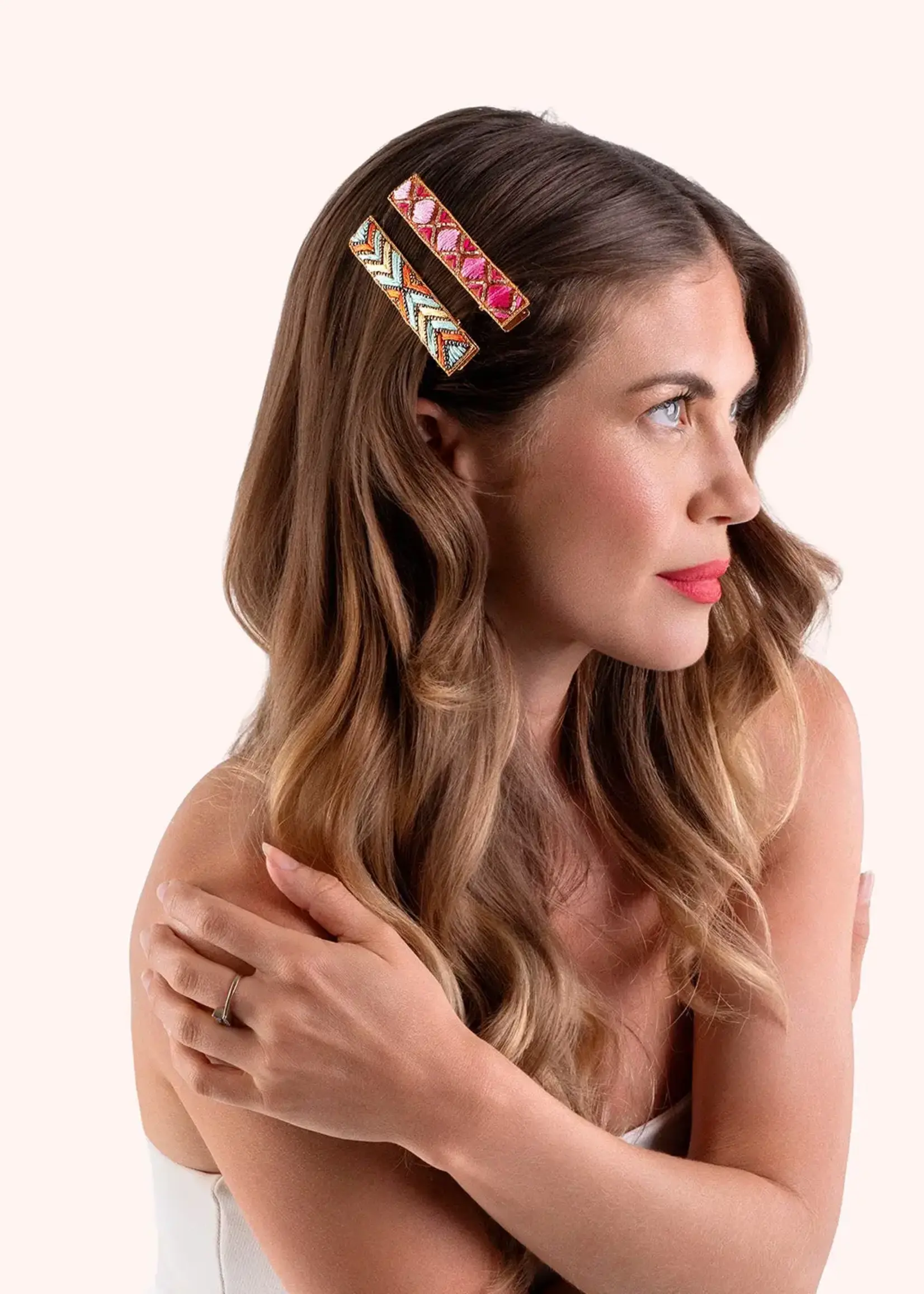 Hair Bar Clips - Fuchsia Summer