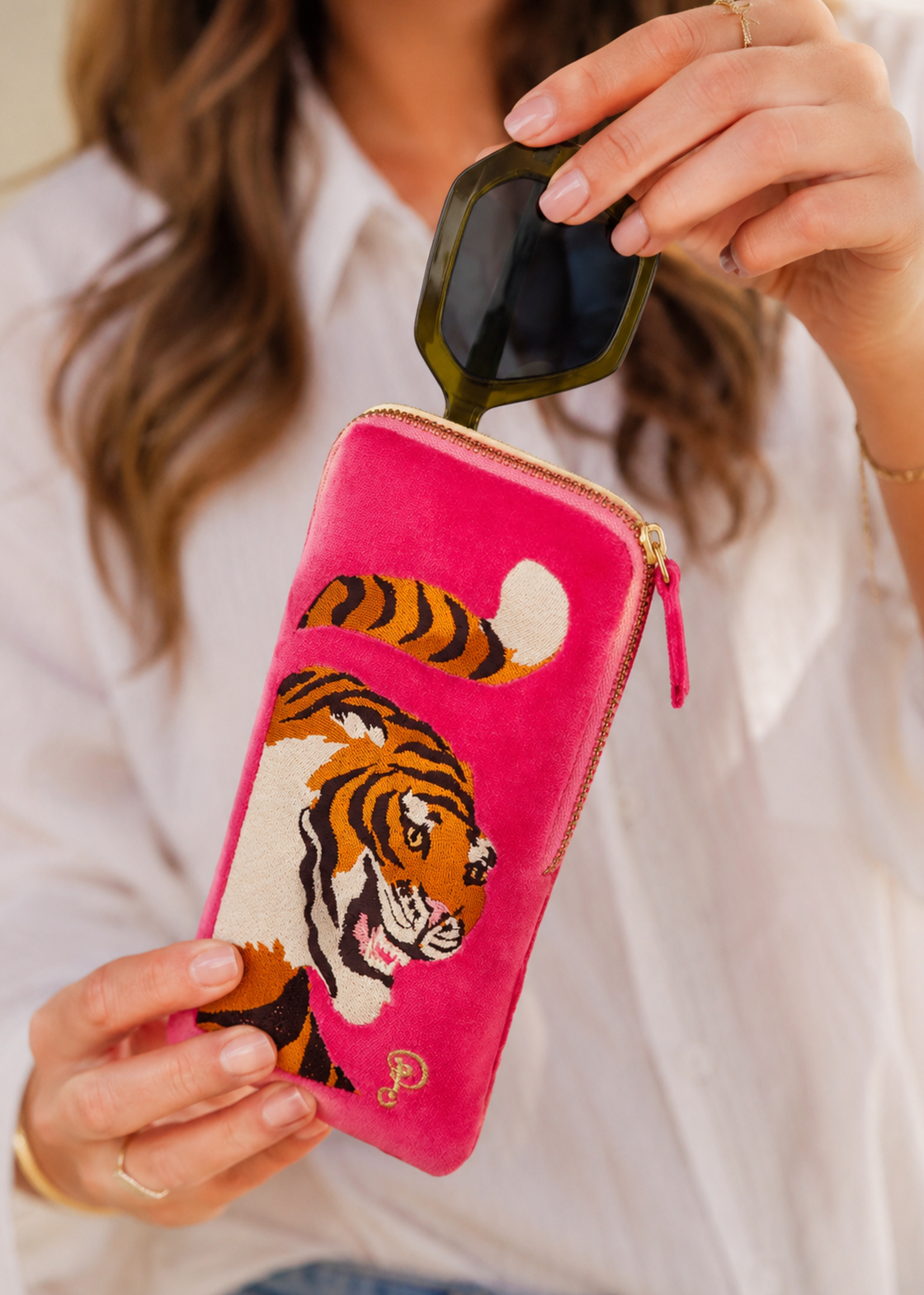 Thrill of the Tiger Velvet Glasses Pouch