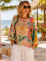 Whimsical Print Sweaters One Size