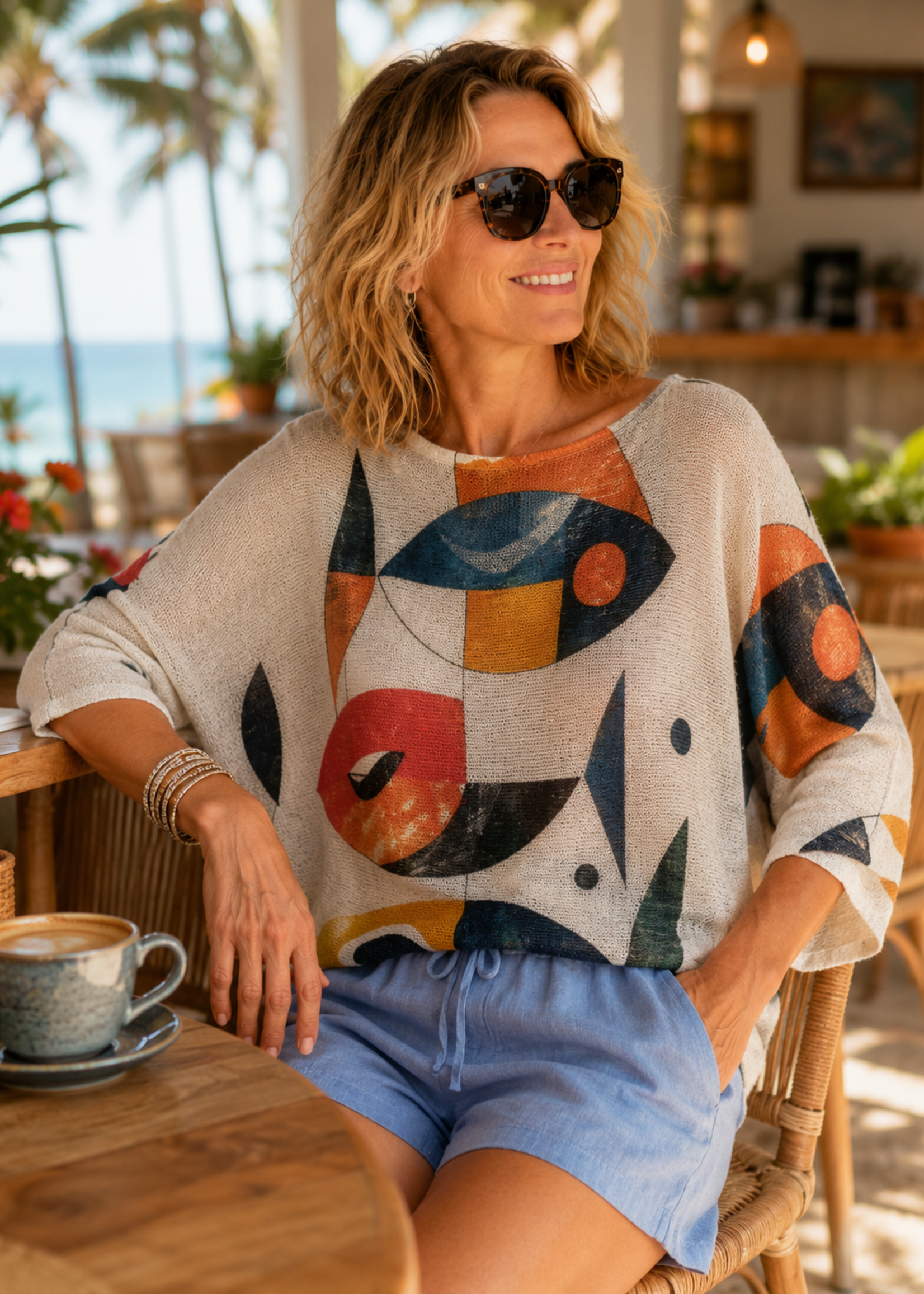 Whimsical Print Sweaters One Size