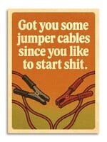 Jumper Cables Insult Funny Friendship Card