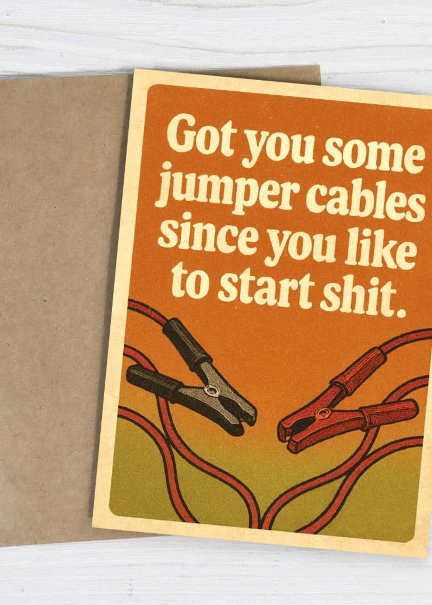 Jumper Cables Insult Funny Friendship Card