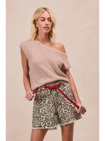 Bibi Braided Waist Belt Leopard Shorts