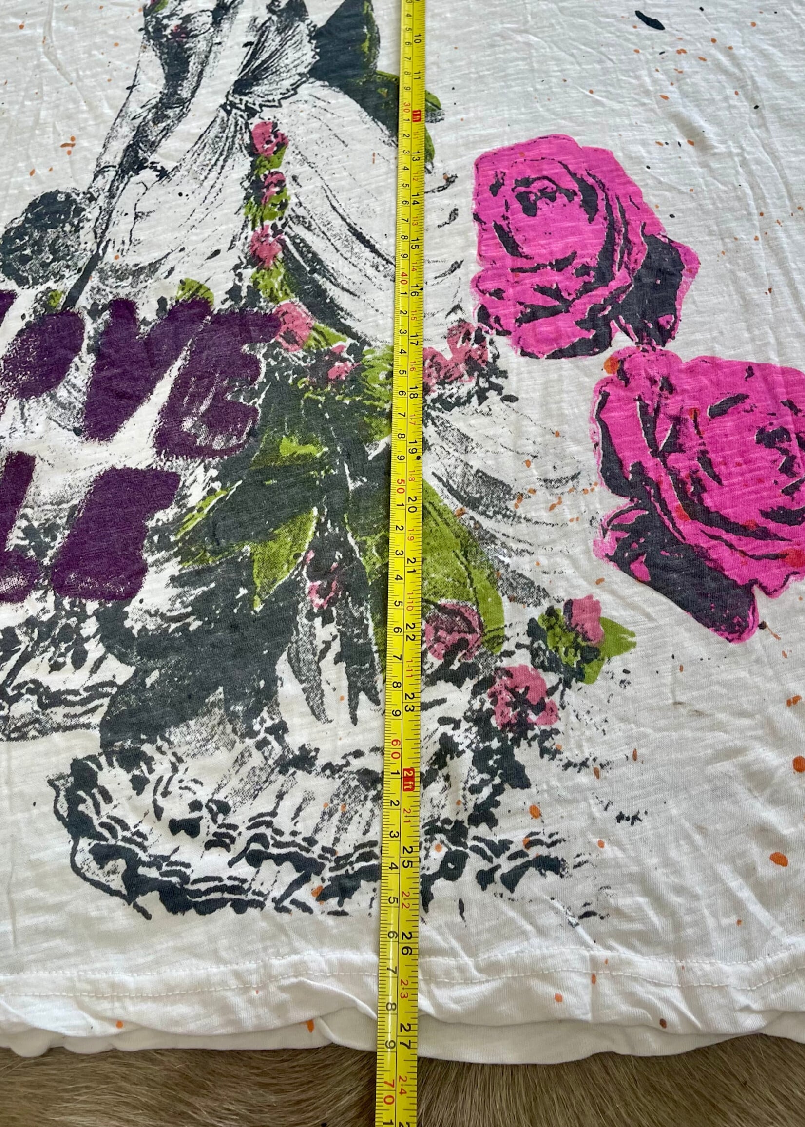 House of Jaded Gypsy Worn and Weathered Tee Love Rules One Size