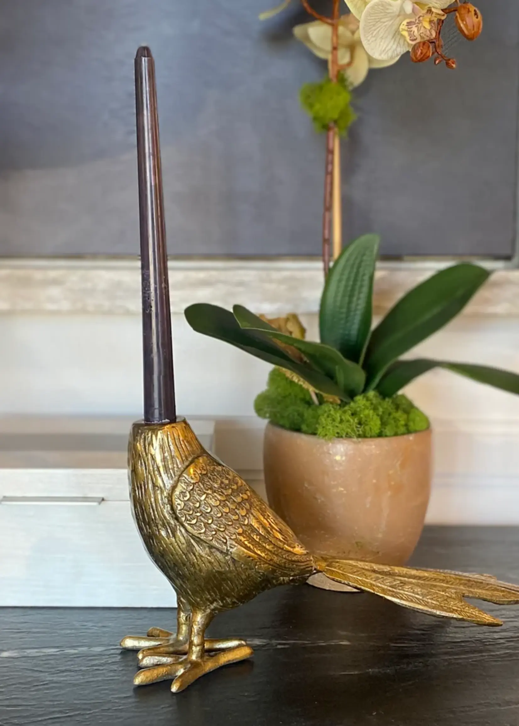 Eric + Eloise (E+E) Collection Pheasant Taper Candle Holder
