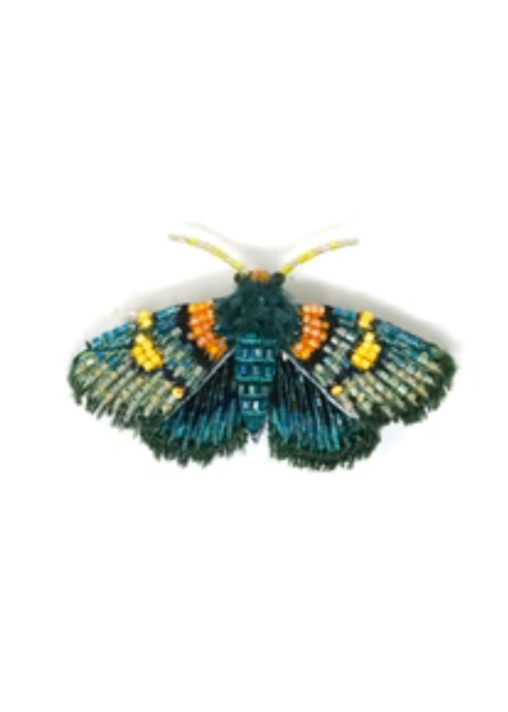 Trovelore Africa Peach Moth Brooch Pin Handmade PREORDER