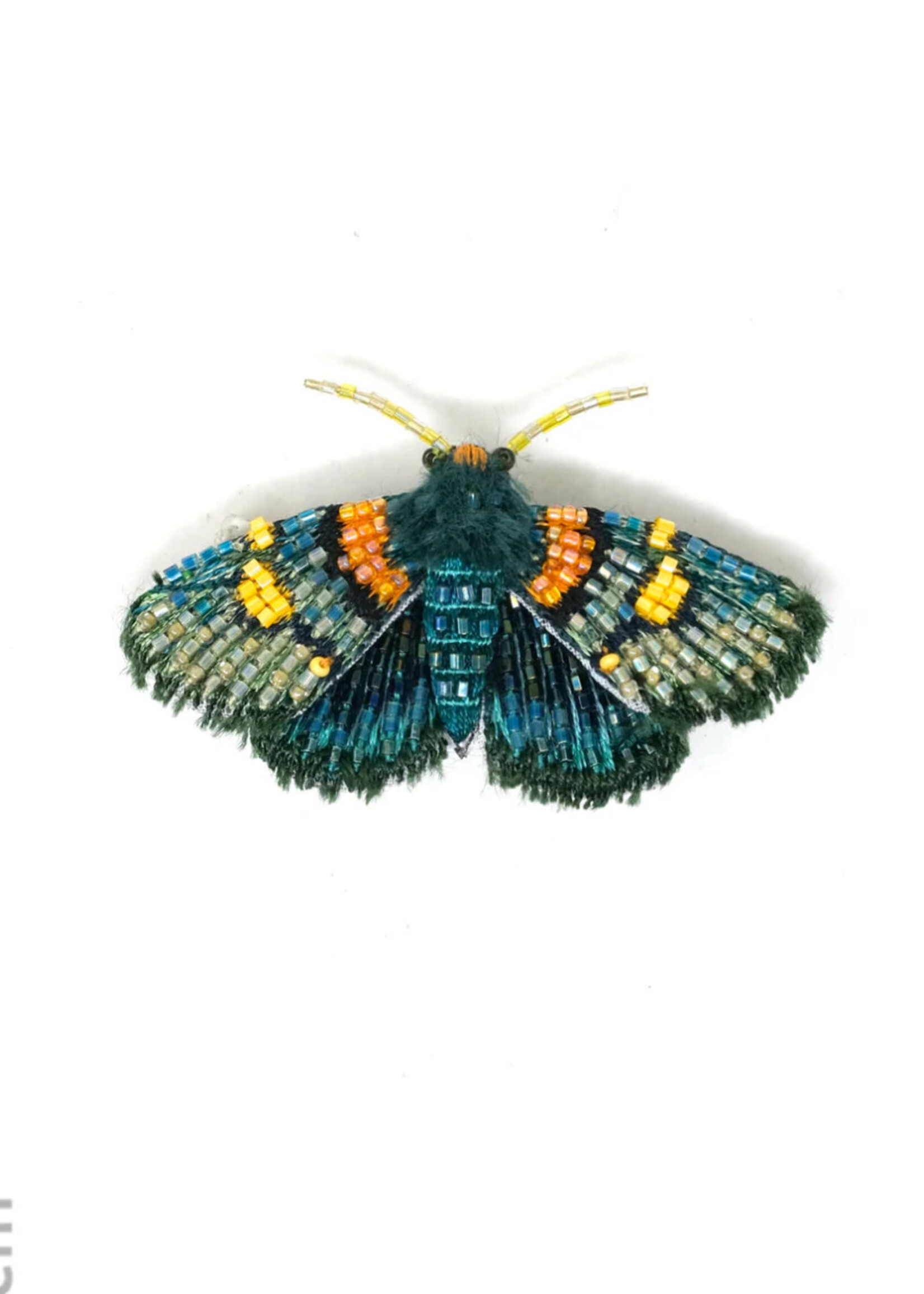 Trovelore Africa Peach Moth Brooch Pin Handmade PREORDER