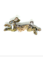 Trovelore Bounding Hare Brooch Pin Handmade PREORDER