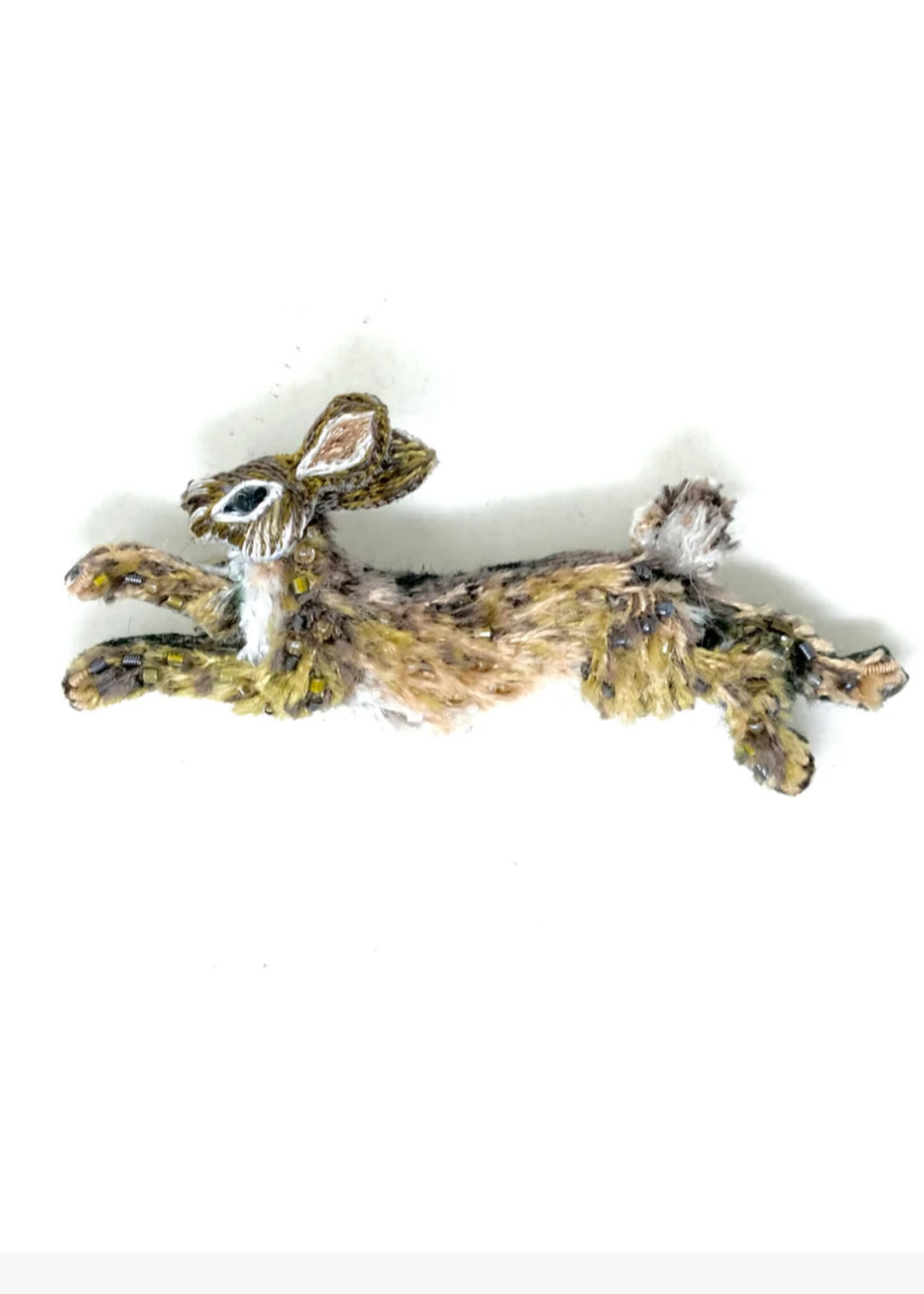Trovelore Bounding Hare Brooch Pin Handmade PREORDER