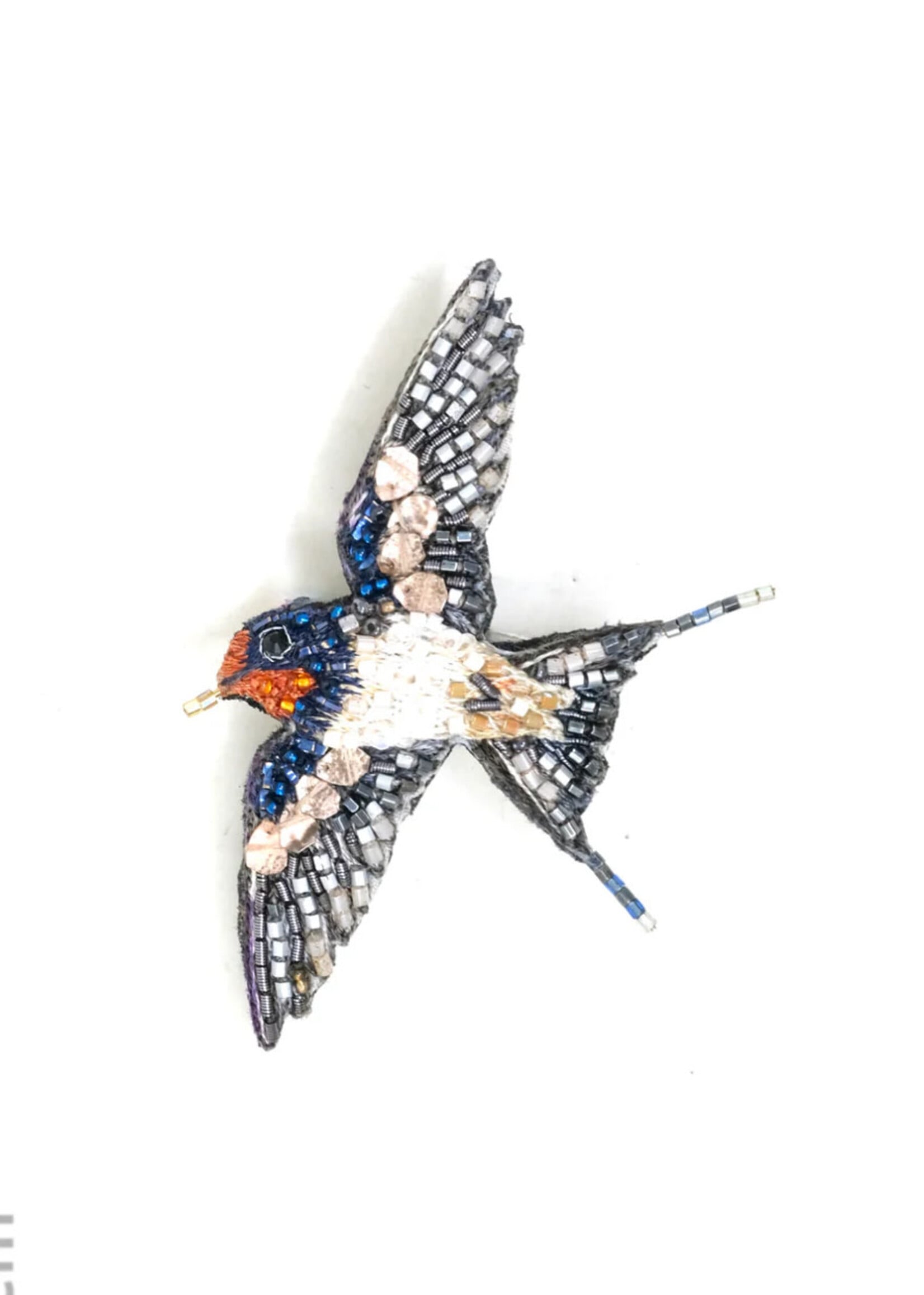 Trovelore Fork-Tailed Swallow Brooch Pin Handmade