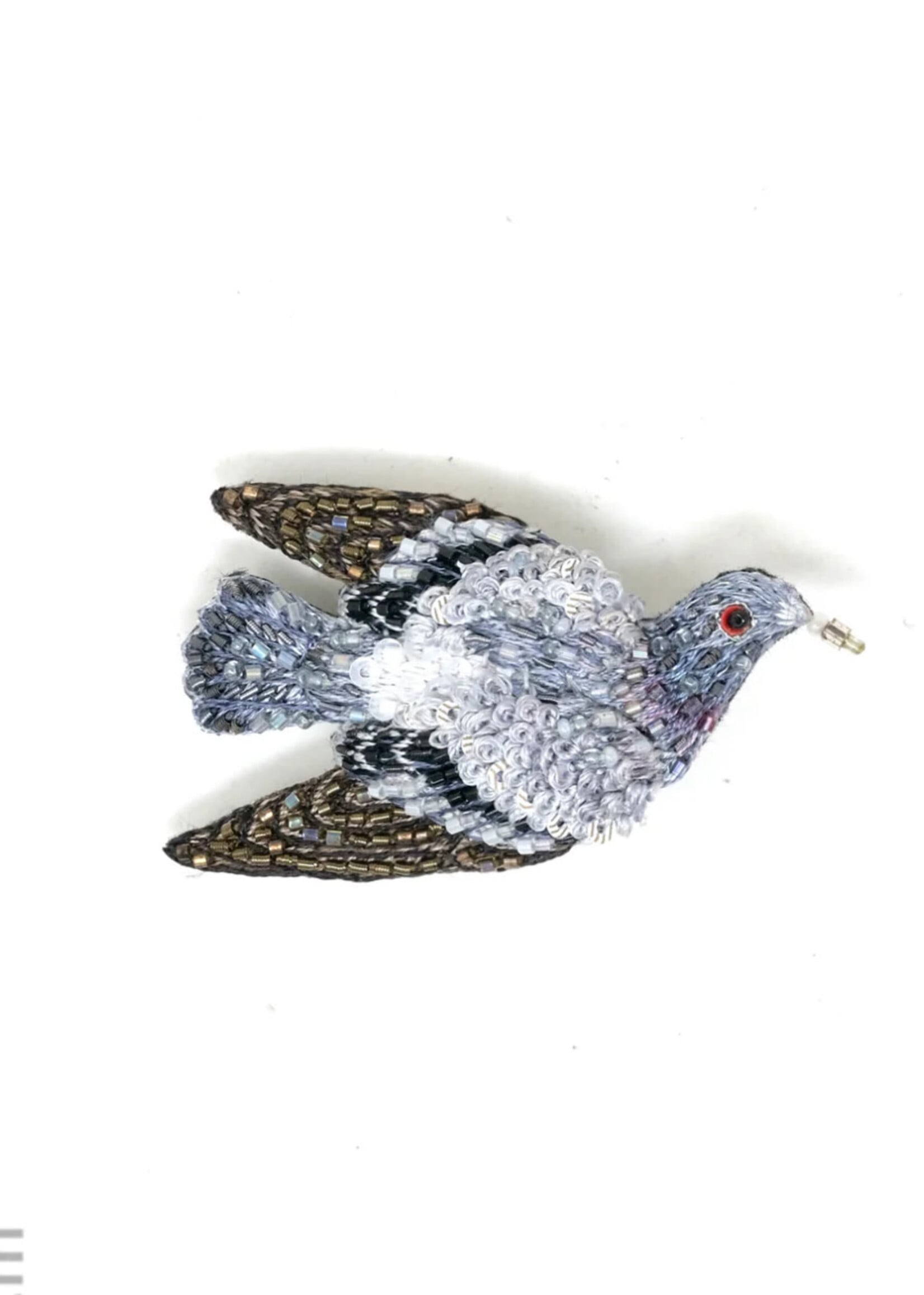Trovelore Hope Pigeon Brooch Pin Handmade PREORDER