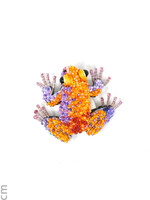 Trovelore Orange Dart Frog Brooch Pin Handmade PREORDER