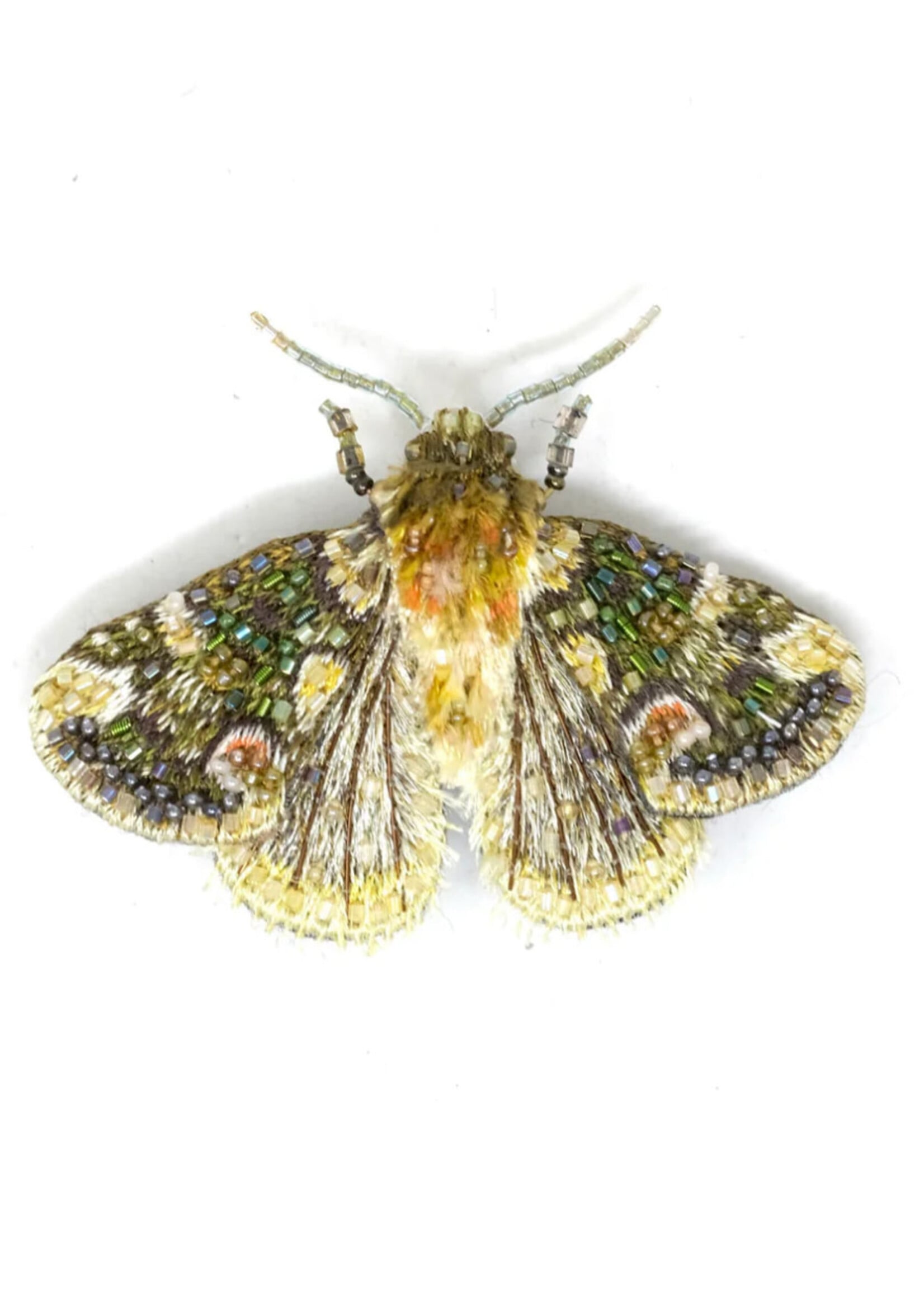 Trovelore Peach Blossom Moth Brooch Pin Handmade PREORDER